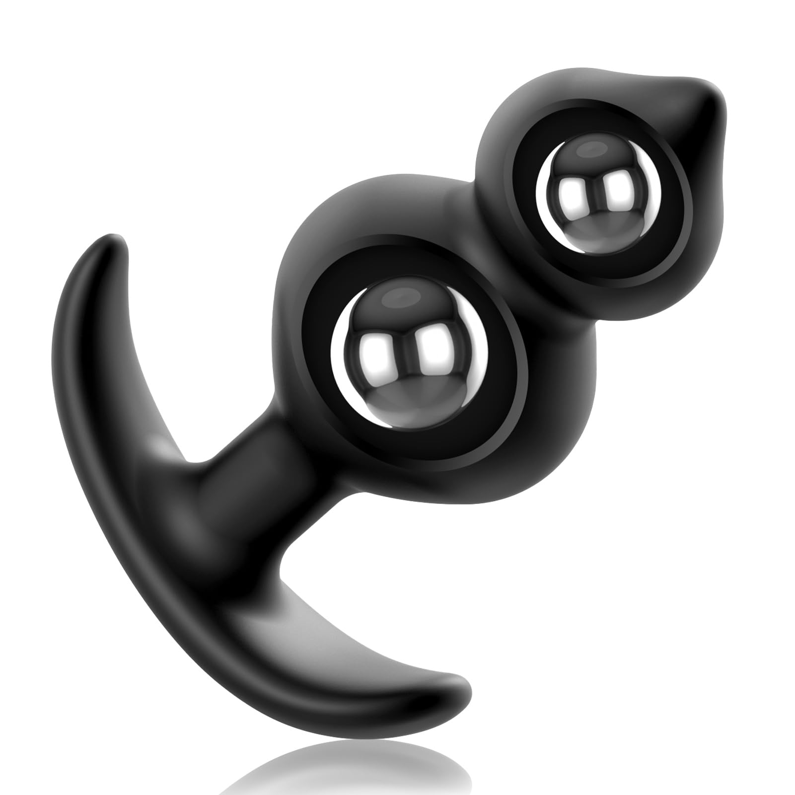 SXOVO Steel Ball Anal Plugs, Premium Silicone Butt Plug with Built-in Massage Beads for Women Men Prostate G-Spot Stimulation Waterproof Adult Sex Toys (L)