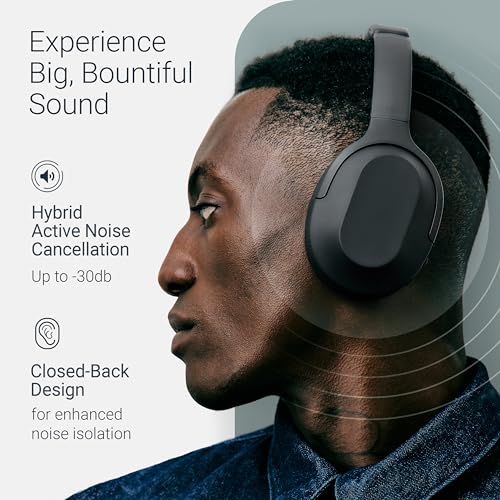 Status Core ANC Active Noise Cancelling Headphones - Cave - Over Ear Head Phones w/Built-in Microphones - Wireless & Bluetooth + Detachable 3.5mm Wired - USB-C Charging Cable - 30 Hour Battery - Image 3
