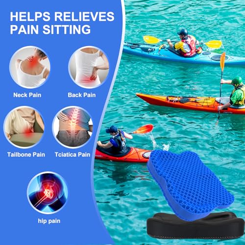 Airllantry Thicken 19.7in Seat Cushion, Gel Seat Cushion for Long Sitting–Office Chair, Wheelchair, Car Cushion, Large Cooling Pad for Back Pain, Sciatica, Tailbone Pain Relief - Thumbnail 6