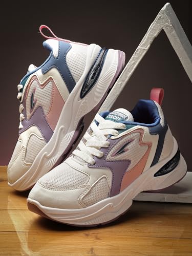 Image of ASIAN Aroma-02 Women's Chunky Sneakers | Lightweight Memory Foam Cushioning | Breathable Mesh Upper | Stylish Thick-Sole Casual Shoes