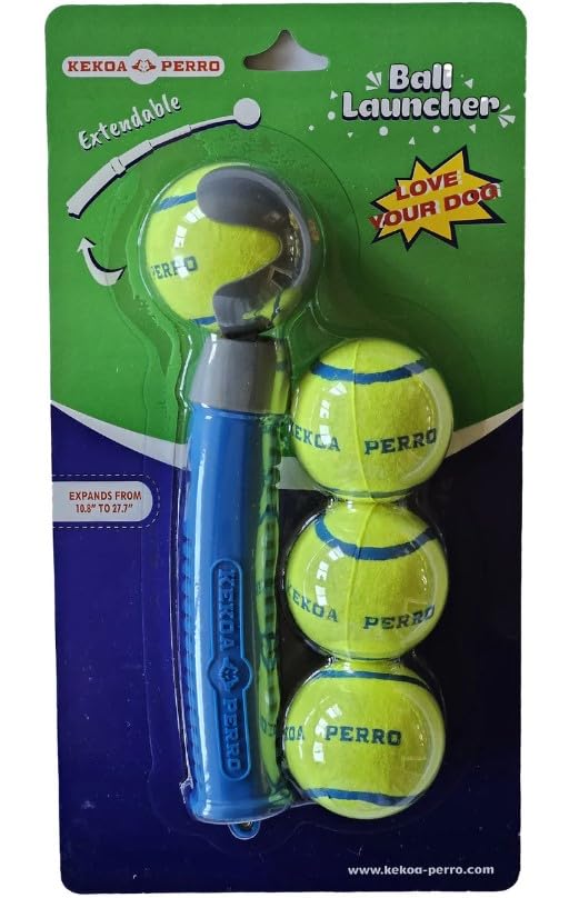 Dog Ball Launcher - Gray Blue 4 Ball Pack
