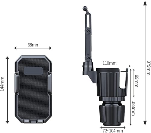 Miniatura 2 de Expansor de portavasos para automóvil de 40 onzas con rotación de 360, base ajustable que se adapta a la mayoría de portavasos y teléfonos,