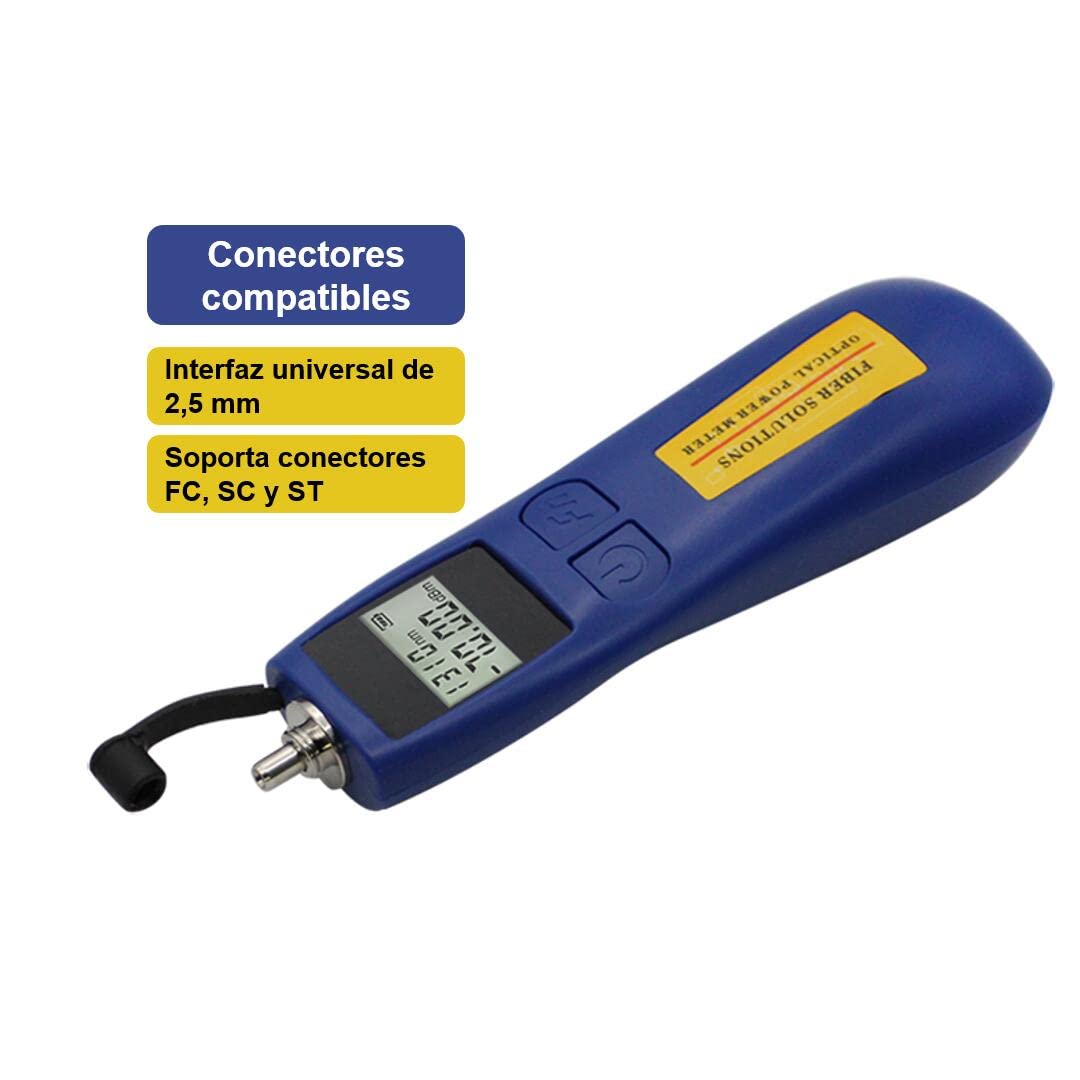 Medidor de Potencia Optica -70~+10 dBm, Optical Power Meter medidor fibra optica 6 Longitudes de Onda Calibradas, Alta Precisión y 68g de Peso Ligero