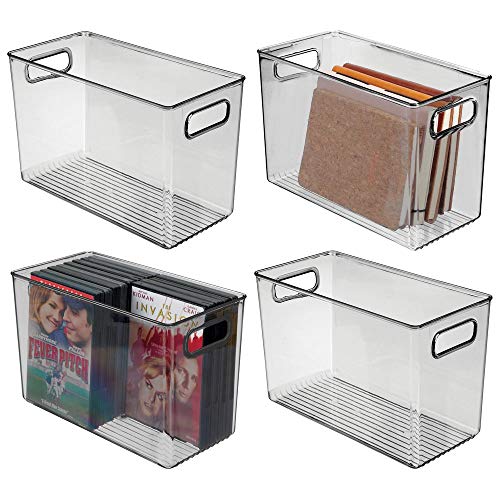 mDesign Deep Plastic Home Storage Organizer Bin for Cube Furniture Shelving in Office, Entryway, Closet, Cabinet, Bedroom, Laundry Room, Nursery, Kids Toy Room - 12