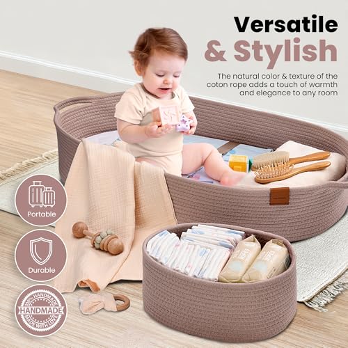 image for PeraBella Baby Changing Basket for Baby Dresser, Moses Basket for Babi