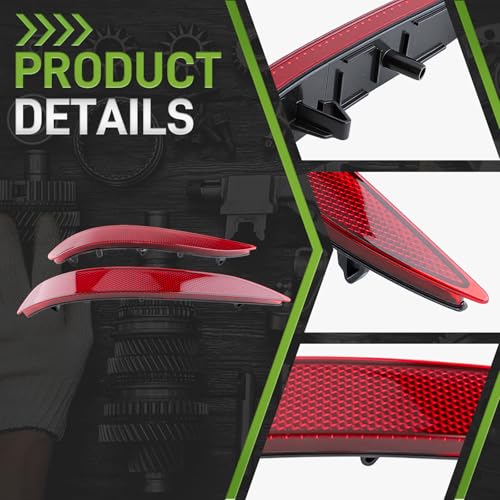 Image of Rear Bumper Reflector Case Driver Left and Passenger Right Side Compatible with Chevrolet Equinox 2018 2019 2020 2021 2022 2023 84150891 84306359 GM1185117 84150890 84306358 GM1184117 16499978