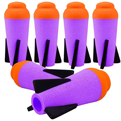 Ruibytree Mega Missile Refill 6-Pack for Nerf N-Strike Elite Series Blasters Gun, Compatible Darts Mega Missile Refill Bullets Foam Rockets for Nerf Party Kids Toys