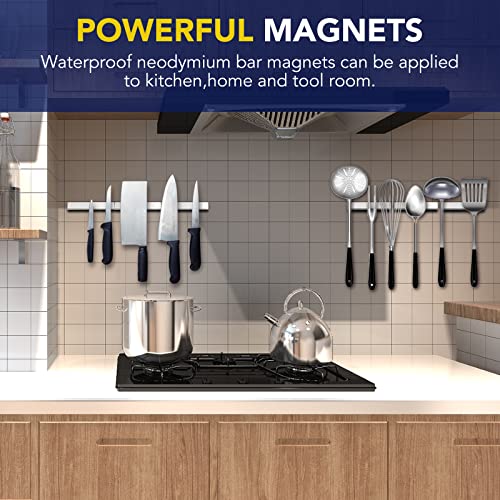 Image of MIKEDE 50 Pack Neodymium Bar Magnets, Super Strong Heavy Duty with Double-Sided Adhesive Powerful Rare Earth Magnet Bars for Craft, Fridge, Kitchen, Office 60x10x3mm