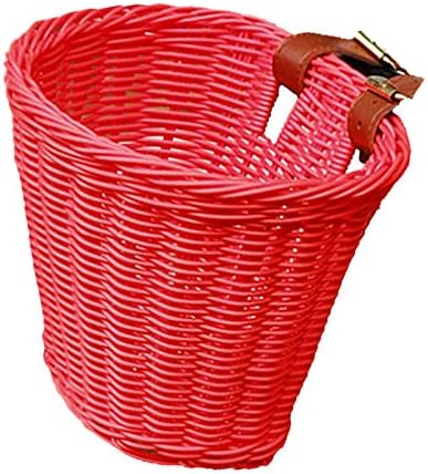 Handlebar Bike Basket, Rattan Storage Pounch MTB Mountain Bicycle Removable Handlebar Basket Carrier Red One Size