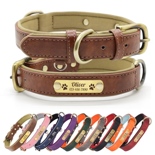 PETAILAUREL PU Leather Dog Collar