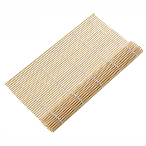 Garasani 2 Pack Bamboo Gimbap Sushi Making Kit, 2 X Natural Bamboo Mat, 1 X Cooking Brush, 9.4" X 9.4" (Beige) #TOP2