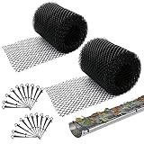 CertBuy 2 Pack Plastic Gutter Guard Mesh Roll 6” x 20Ft, Gutter Guard Mesh with 20 Clip Hooks, Leaf