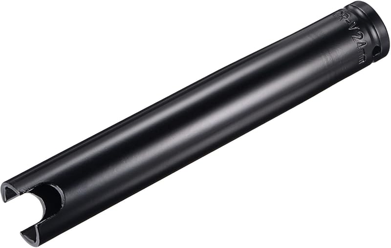 Soquete de Impacto Longo Estriado 24 mm uxcell com Encaixe de 12,7 mm, Aço Cromo-Vanádio, 200 mm