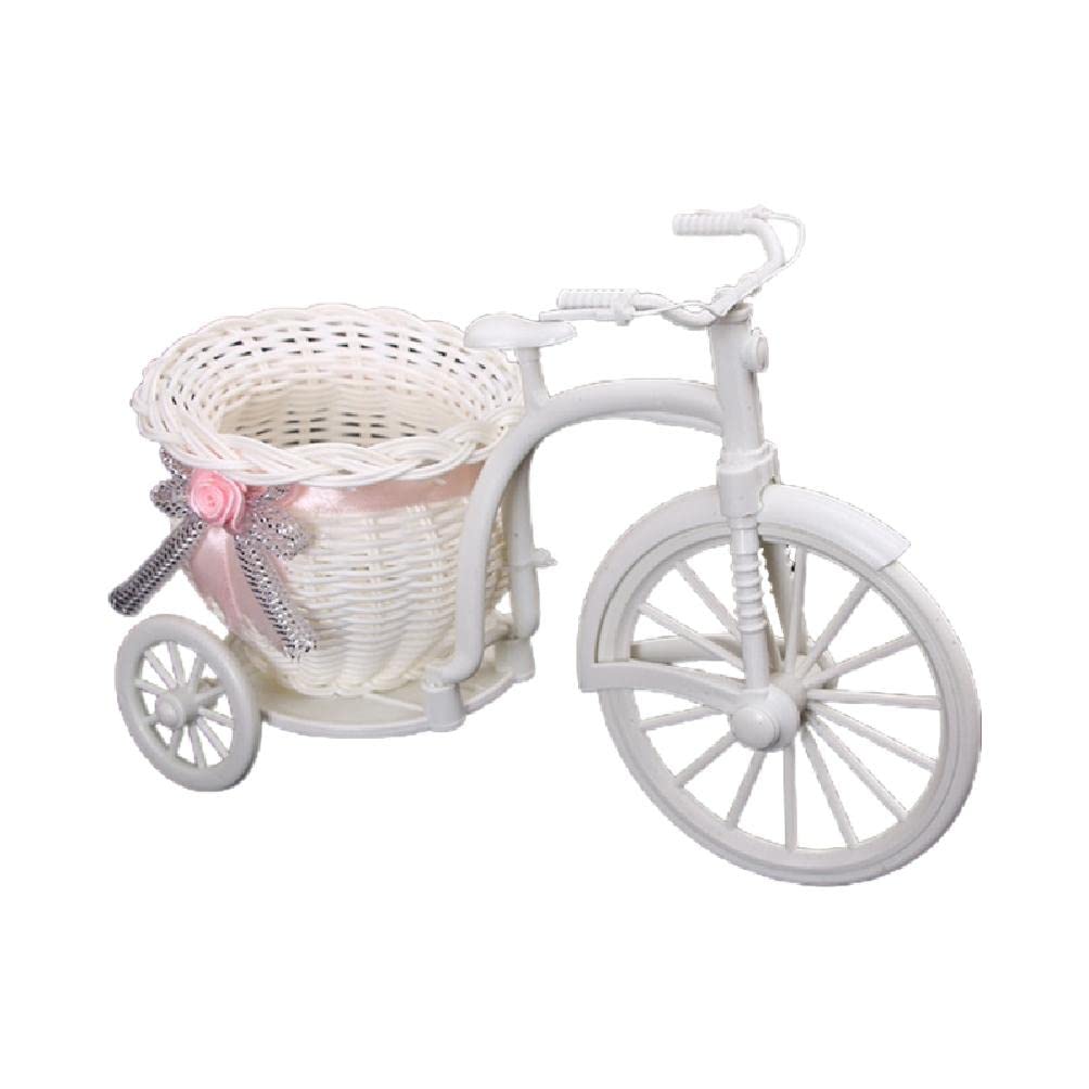ljhnba Creative Bicycle Decorative Flower Basket Nostalgic Bicycle Tricycle Ornament Photo Prop for Home Artificial Tricycle Flower Nostalgic Bicycle Garden Ornaments