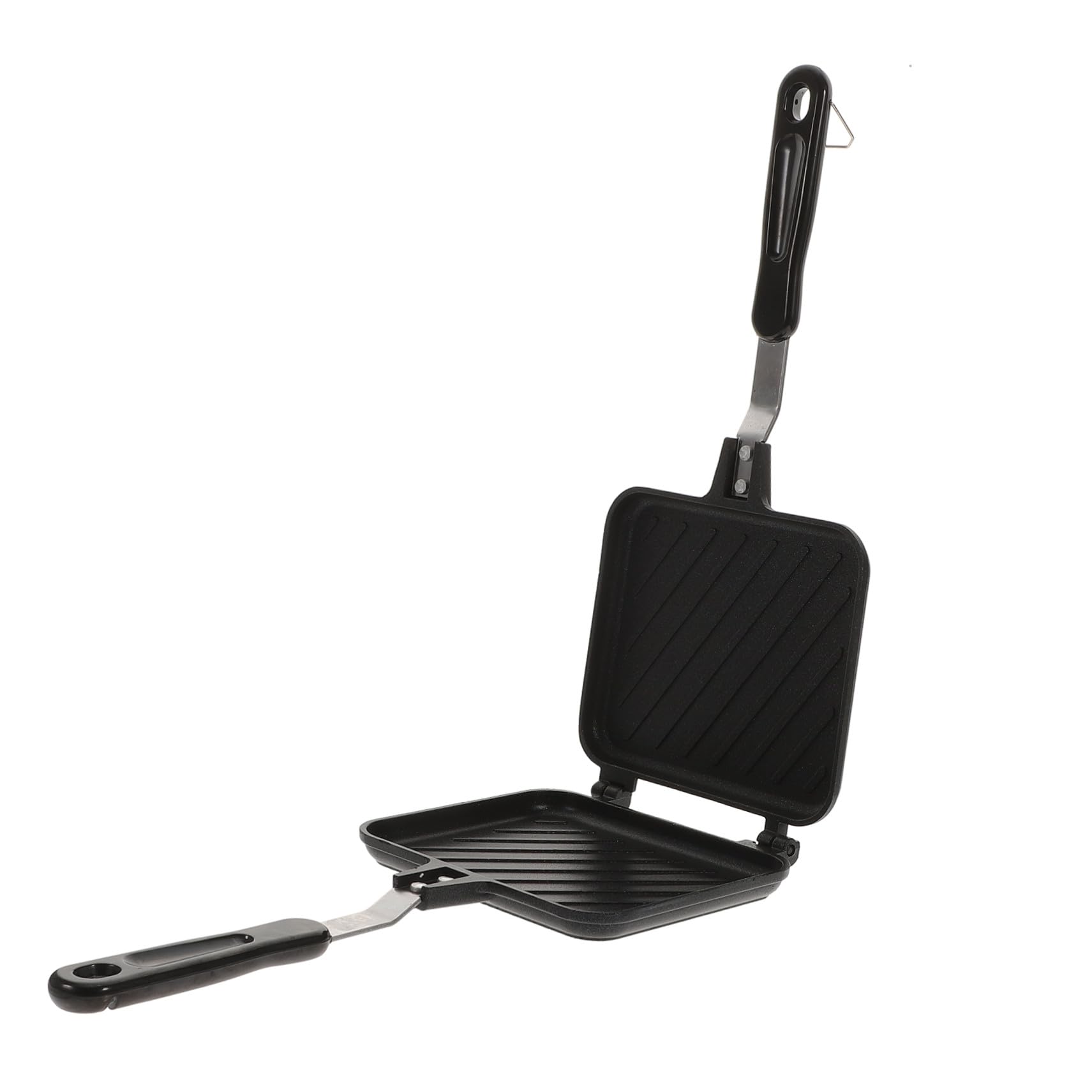 Baluue Sandwichera Desmontable de Aluminio Negro, Doble Cara y Uso como 2 Sartenes, para Sándwiches y Waffles Cocina