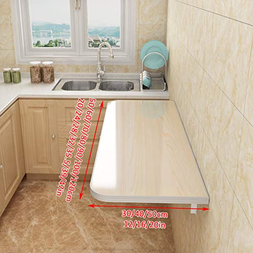 Table invisible murale multifonctions pliante en bois pour cuisine et bureau