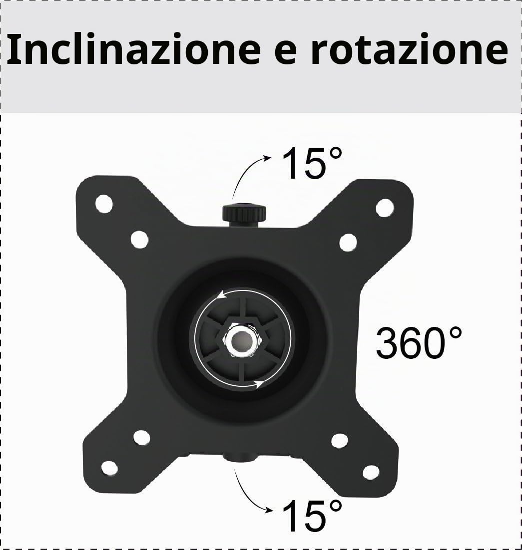 HFTEK® MP230W Supporto da parete per triple 3 Monitor TV Display Staffa da Parete per schermo15" a 27" pollici con VESA 75/100 (MP230W)