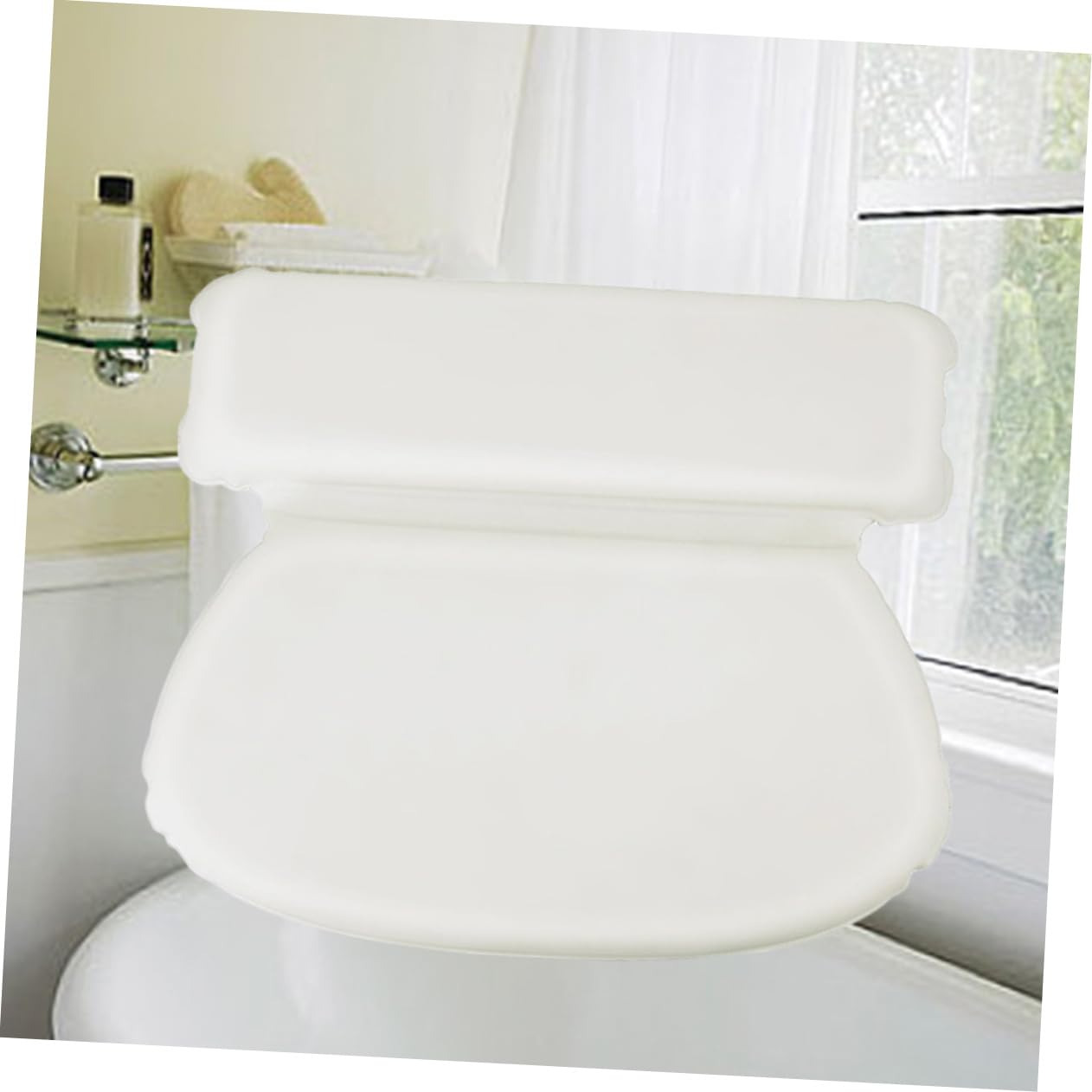 BESTYASH Almohada de Baño Antideslizante con Ventosas Cojín Ergonómico para Cuello y Espalda Premium con Superficie para Bañeras y SPA Casa y Centros de