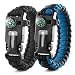 X-Plore Gear Emergency Paracord Bracelets | Set of 2| The Ultimate Tactical Survival Gear| Flint Fire Starter, Whistle, Compass & Scraper | Best Wilderness Survival-Kit - Black(K)/Blue(K)