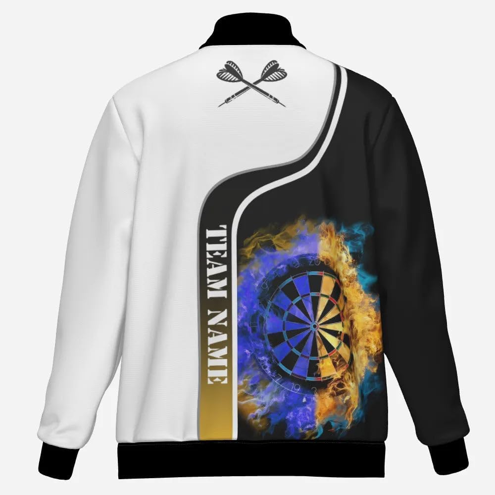 Dart Jacket with Flame Pattern Stylish Mens and Womens Outerwear for Active Sports and Casual Wear Q841