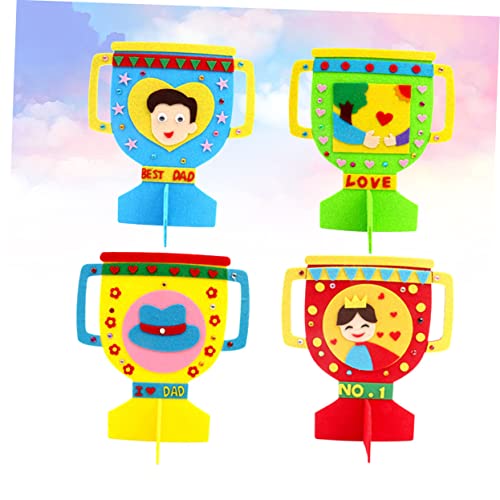 Amosfun 4 Peças De Artesanato Para Crianças Troféu De Tecido Não Tecido Troféu Feito À Mão Troféu Fa