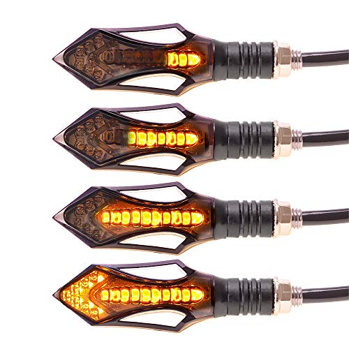 evermotor Universal Motorcycle Flowing LED clignotants Indicateurs 4 Pcs Waterproof Séquentiel Exécution Blinker