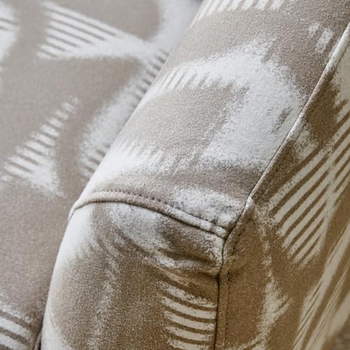 Image of Home Centre | Santo Fabric Swivel Accent Chair with Cushion | Accent Chair for Living Room | Metal | Beige | 1 Year Warranty