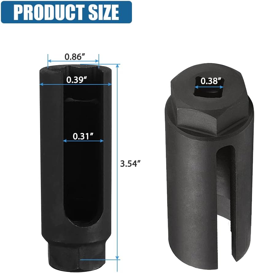 Oxygen Sensor Socket with Side Wire Cutout 3/8-Inch Drive by 7/8-Inch fits All Vehicle O2 Removal and Installation Offset Oxygen Sensor Socket(22mm)