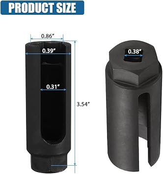 Oxygen Sensor Socket with Side Wire Cutout 3/8-Inch Drive by 7/8-Inch fits All Vehicle O2 Removal and Installation Offset Oxygen Sensor Socket(22mm)