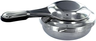 FM Professional 21827 Brûleur à fondue, Brûleur à alcool, Réchaud alcool, Fondue savoyarde, brûleur d'alcool pour fondue, brûleur à alcool gélifié, Acier Inoxydable, Gris, 15,5 cm x 9,7 cm x 4,5 cm