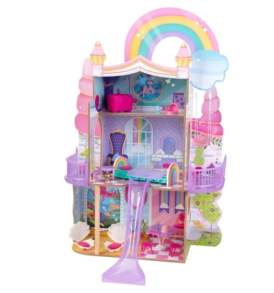 Rainbow Dreamers Unicorn Mermaid Dollhouse with EZ Kraft Assembly™