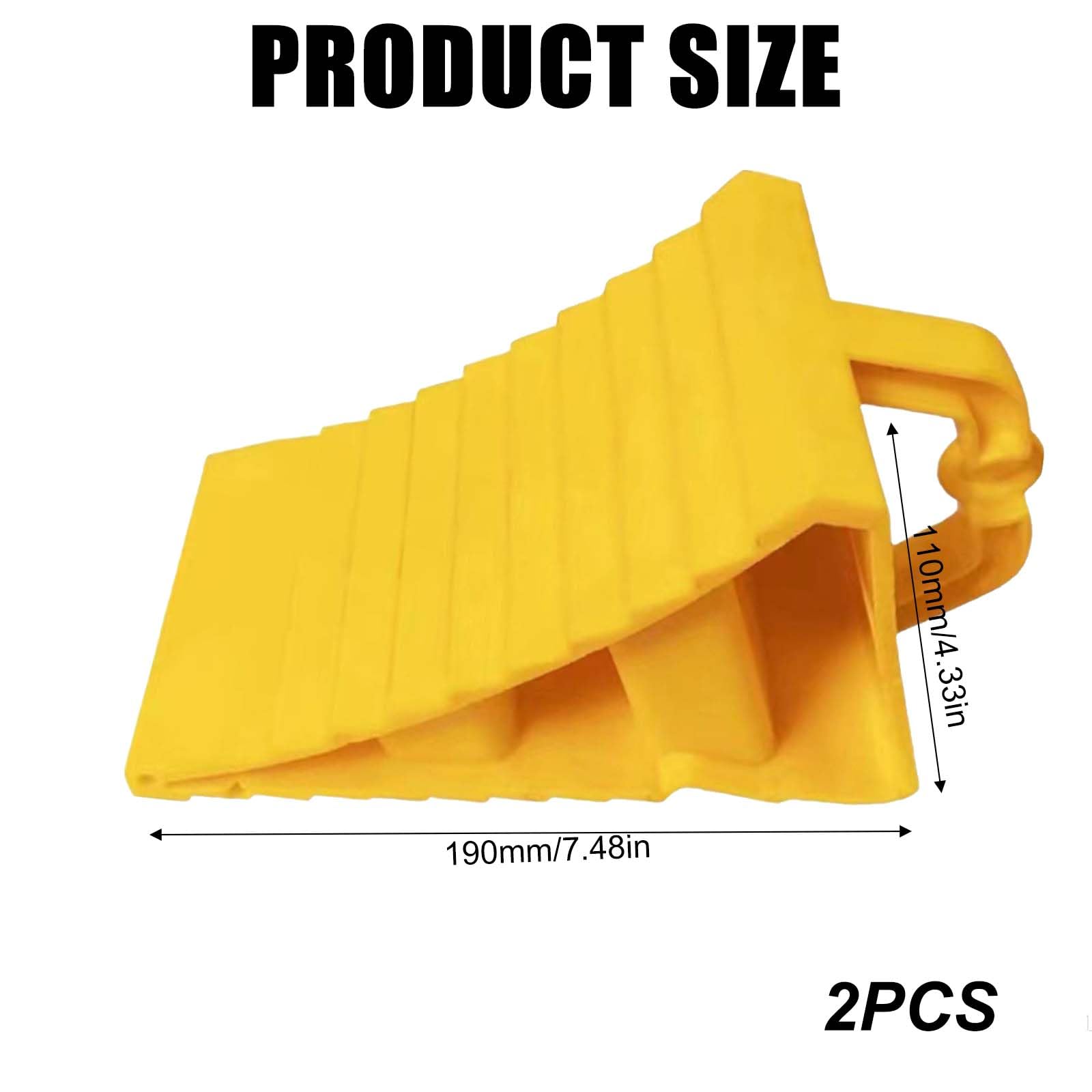 Leikurvo 2 Pezzi Cunei in Plastica con Impugnatura 190 x 110 x 110mm per Rimorchi Auto Roulotte Camper Giallo