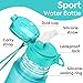 OLDLEY Kids Water Bottle with Straw for School Girls Boys, 15 oz Unbreakable Leak-Proof BPA-Free Motivational Water Bottles with Times to Drink for Travel Sports Gym, 1 Straw Lid, Mint