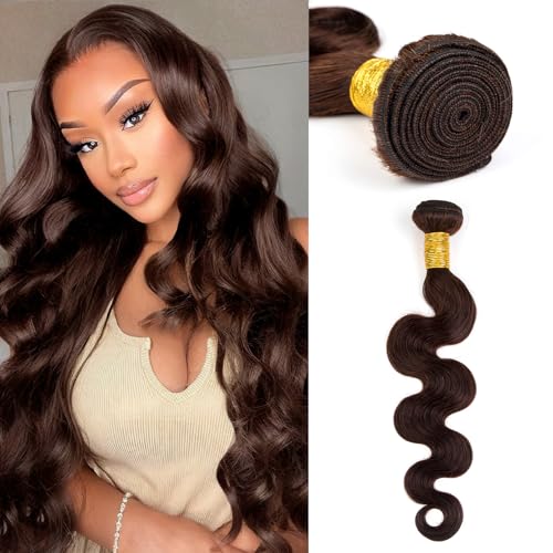 Human Hair Bundles Body Wave Dark Brown 20 Inch - 1 Bundle Antousha Body Wave Bundles Human Hair 12A Brazilian Virgin Wavy Hair Bundles for Black Women