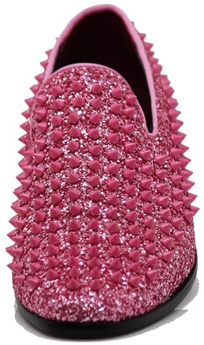 Image of SPK70 Men's Vintage Spike Dress Loafers Slip On Fashion Shoes Classic Tuxedo Dress Shoes
