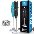 Zulay Double Whisk Milk Frother Handheld Mixer - High Powered Frother For Coffee With Improved Motor - Electric Whisk Drink Mixer For Cappuccino, Frappe, Matcha & More, Twin Whisk - Teal