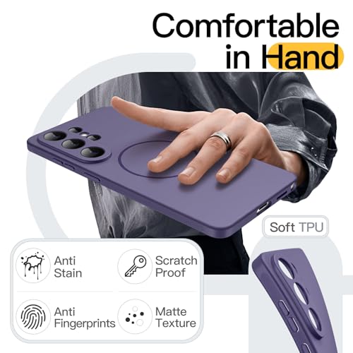 Image of JETech Slim Cover Case for Samsung Galaxy S26 Ultra, Compatible with MagSafe, Anti-Slip Grip & Full Camera Lens Protection, Soft TPU Protective Phone Cover, Shockproof (Heron Purple)