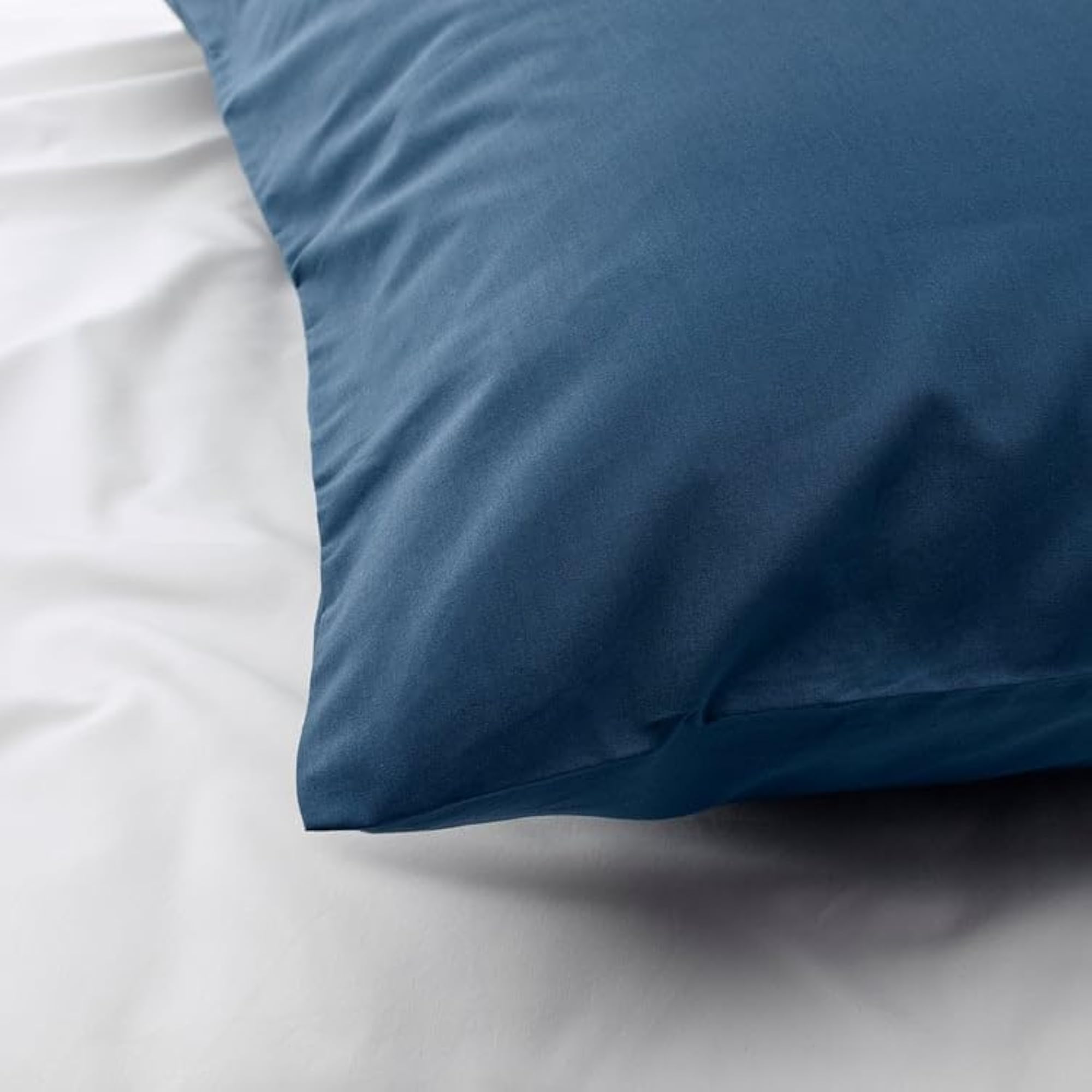 ULLVIDE Dark Blue Pillowcase, Cotton-Lyocell Blend