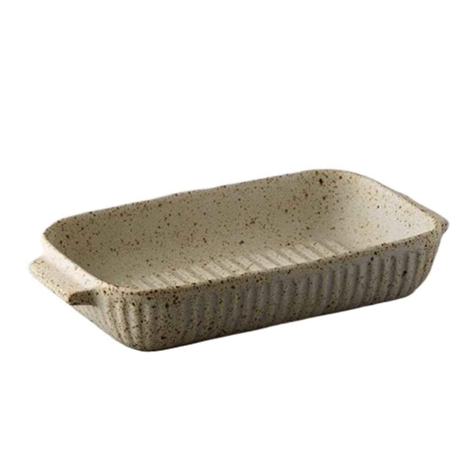 Cuisson Plat de cuisson rectangulaire en céramique avec poignées à utiliser(Beige)