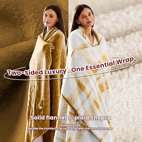 JKMAX Heated Electric Blanket Full Size - 72"x84" Flannel Heating Blanket with 10 Heating Levels & 5 Time Settings Over-Heat Protection, Winter Warmer for Adults with ETL Certification(Ivory)