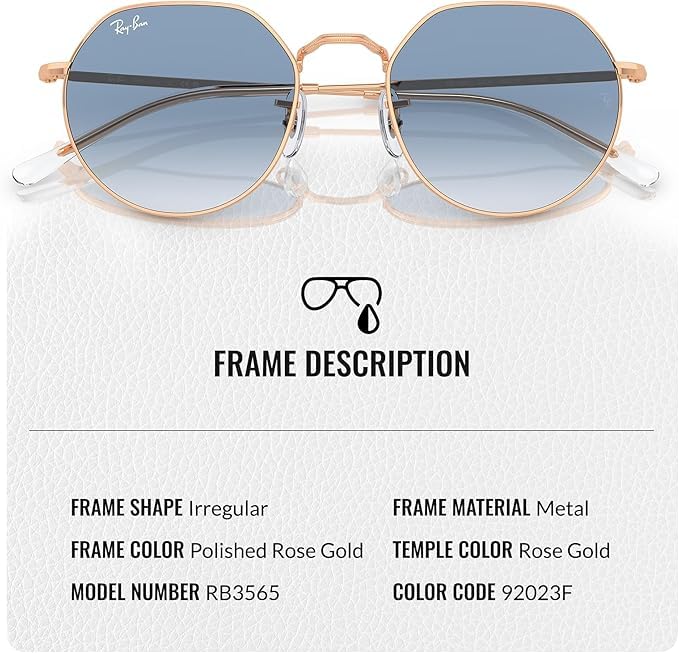 Image of Ray-Ban RB3565 JACK Square-Round Shaped Sunglasses for Men & Women with Official RAYBAN Eyewear Kit