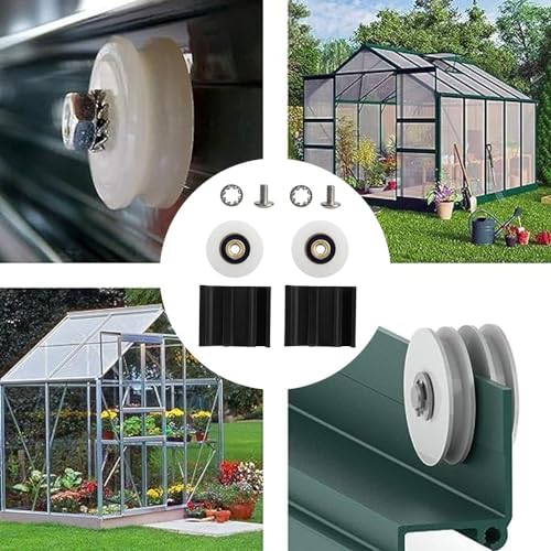 Uadme Gewächshaus Türrollen, Rollen für Schiebetüren, 22mm/0,8 Zoll Hallen Gewächshaus Tür Ersatzteile Duschtür Rollen Glasrollen Ersatz
