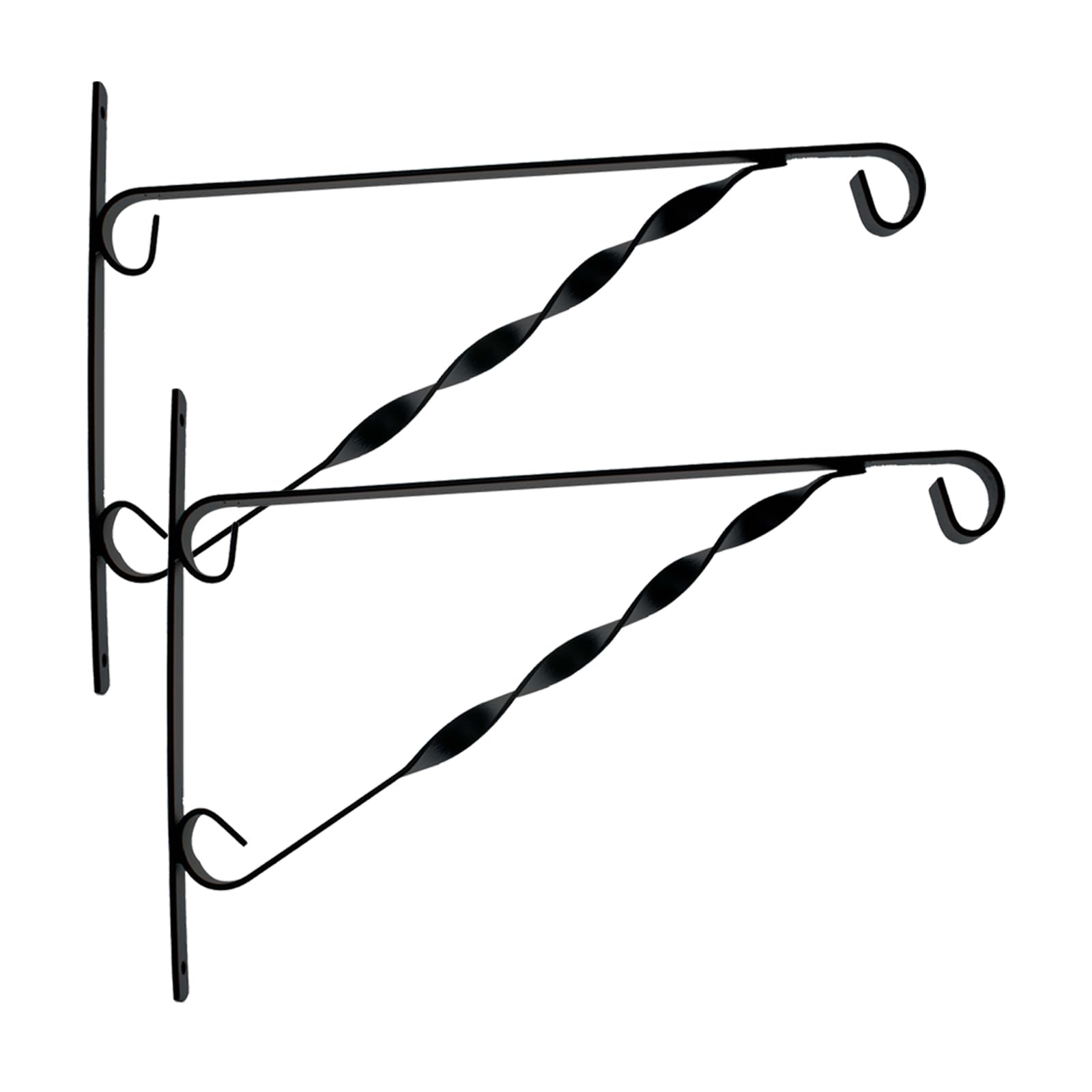 Heavy Duty Pack-2 Hanging Basket Hooks, Wall Hanging Plant Bracket, Decorative Straight Plant Hanger for Pots, Bird Feeders, Planters, Lanterns, Wind Chimes Indoor Outdoor, [JD-WB-01-Pack 2 ]