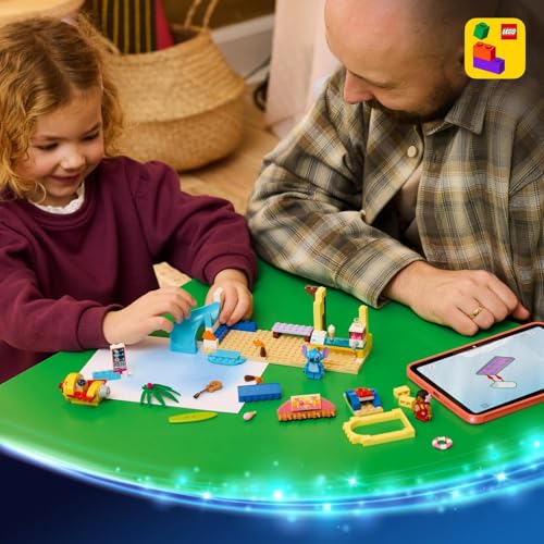 LEGO ǀ Disney Jeux de Page avec Lilo et Stitch - Jeu Éducatif avec 2 Magasins, Manège Fusée & 2 Minifigurines - Set Montessori - Cadeau d'anniversaire pour Fille ou Garçon dès 4 Ans 43280
