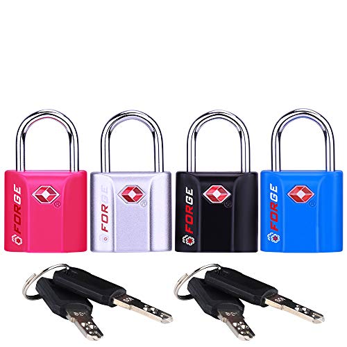4 Colors TSA Approved Luggage Locks UltraSecure Dimple Key Travel