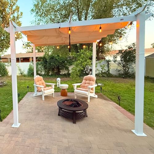 PURPLE LEAF 10' x 10' Outdoor Aluminum Pergola White Heavy-Duty