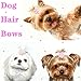 zaabaazina 20 Pcs Handmade Cute Puppy Hair Bows, Flower Bowknot with Rubber Bands for Small Dog Hair Ties Accessories Powder Pink