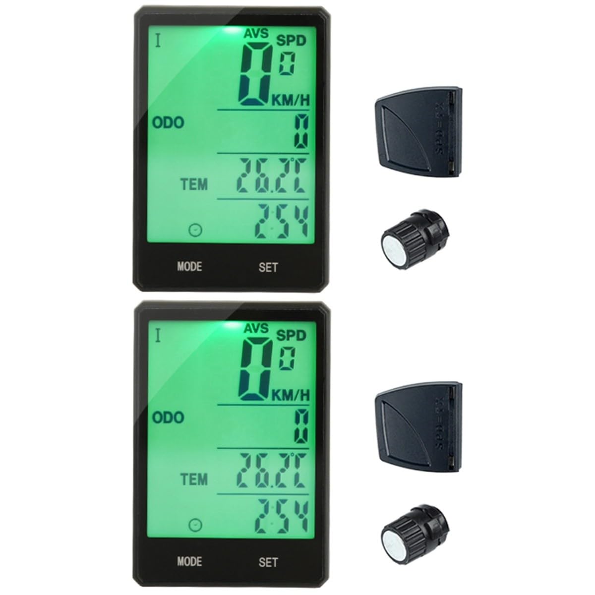 SUPVOX Ciclocomputer Cablato Tachimetro Per Bicicletta 2 Pz Computer Da Bicicletta Tachimetro Retroilluminato Tachimetro Cablato Per Bici Black
