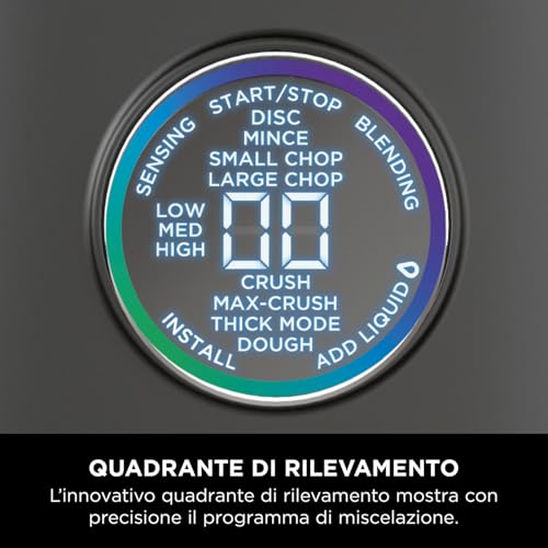 Ninja Frullatore Detect Power Processor Pro 3 in 1 1200W, Robot da Cucina, 1 Bicchiere Monoporzione, Caraffa da 2L, Lame per Impastare, Frullare, Tritare e Miscelare, Nero, TB401EU - immagine 3