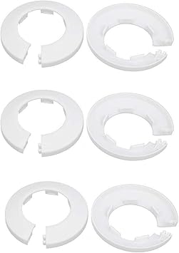 Saim Wall Flange Easy Installation Plastic Radiator Escutcheon Water Pipe Drain Line Cover Collar Wall Pipe Cover Decoration White 41mm 6pcs Amazon Com